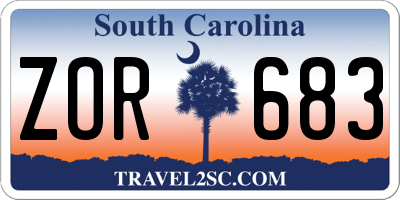 SC license plate ZOR683
