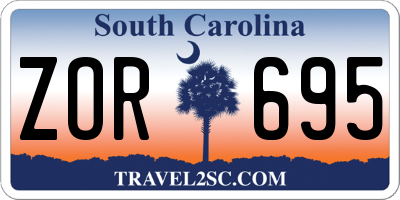 SC license plate ZOR695