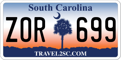 SC license plate ZOR699