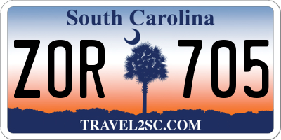 SC license plate ZOR705