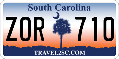 SC license plate ZOR710