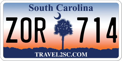 SC license plate ZOR714