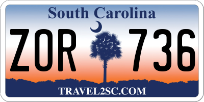 SC license plate ZOR736