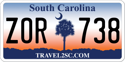 SC license plate ZOR738