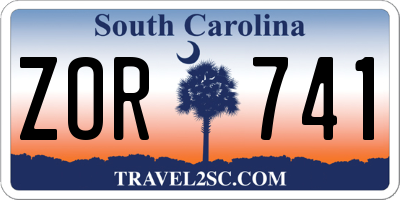 SC license plate ZOR741