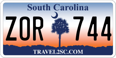 SC license plate ZOR744