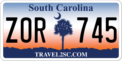 SC license plate ZOR745