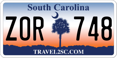 SC license plate ZOR748