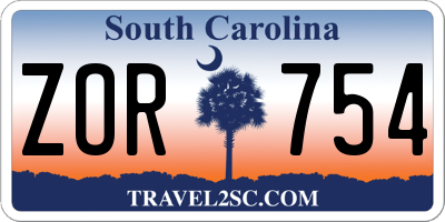 SC license plate ZOR754