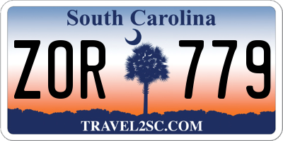 SC license plate ZOR779