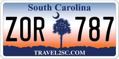 SC license plate ZOR787