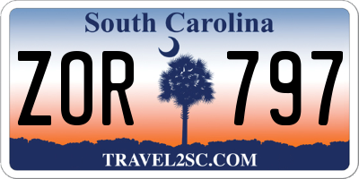 SC license plate ZOR797