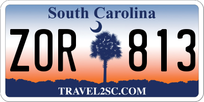 SC license plate ZOR813