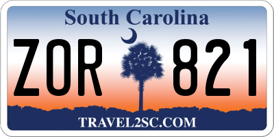 SC license plate ZOR821