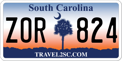 SC license plate ZOR824