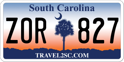 SC license plate ZOR827