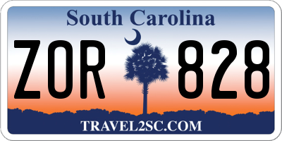 SC license plate ZOR828
