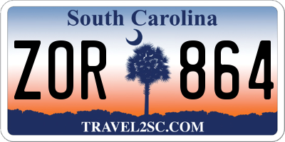 SC license plate ZOR864