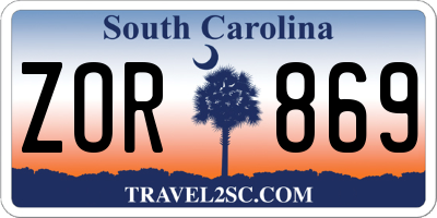 SC license plate ZOR869