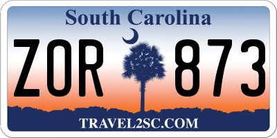 SC license plate ZOR873