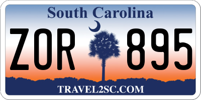SC license plate ZOR895