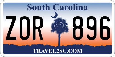 SC license plate ZOR896