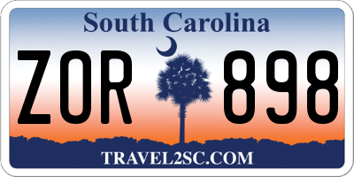 SC license plate ZOR898
