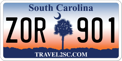 SC license plate ZOR901
