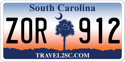 SC license plate ZOR912