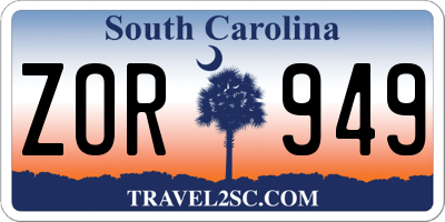 SC license plate ZOR949