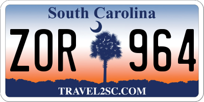 SC license plate ZOR964