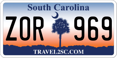 SC license plate ZOR969