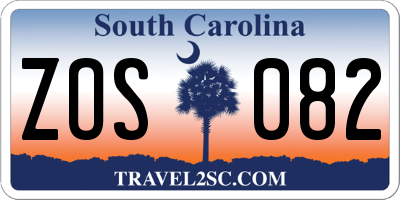 SC license plate ZOS082