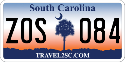 SC license plate ZOS084