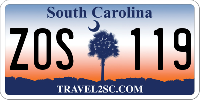 SC license plate ZOS119