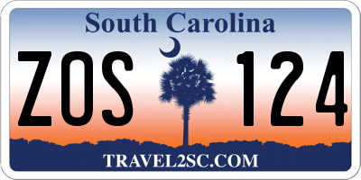 SC license plate ZOS124