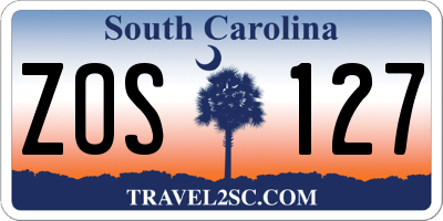 SC license plate ZOS127
