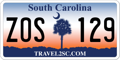SC license plate ZOS129