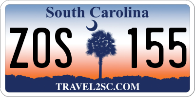 SC license plate ZOS155