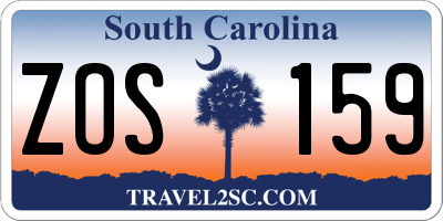 SC license plate ZOS159