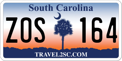 SC license plate ZOS164