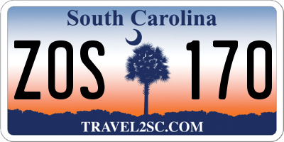 SC license plate ZOS170