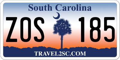 SC license plate ZOS185