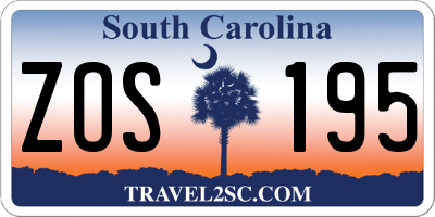 SC license plate ZOS195
