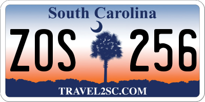 SC license plate ZOS256