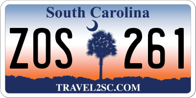 SC license plate ZOS261