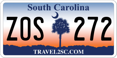 SC license plate ZOS272