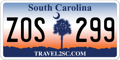 SC license plate ZOS299