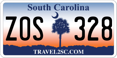 SC license plate ZOS328