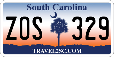 SC license plate ZOS329